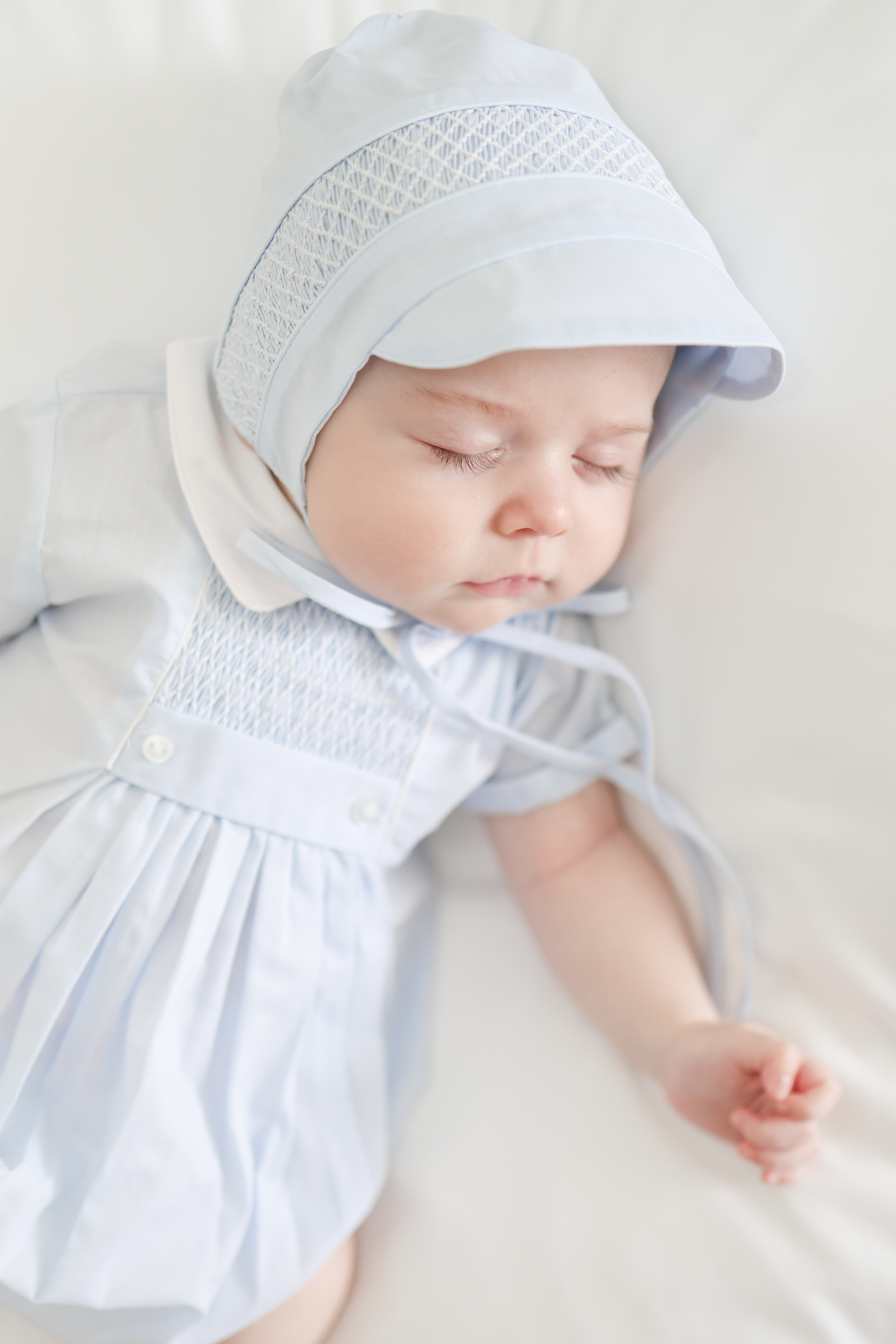 chevron smocked creeper